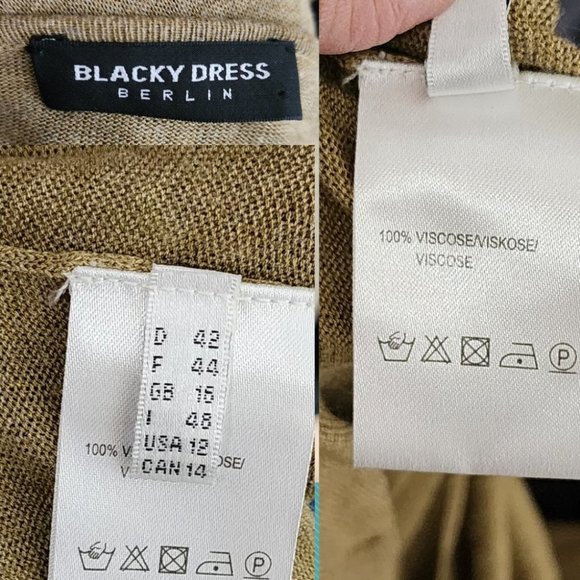 Blacky Dress Berlin Gold Knit Long Cardigan w/ Metallic Chainlink - Picture 4 of 4